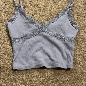 Lace Trim Ribbed Tank Top